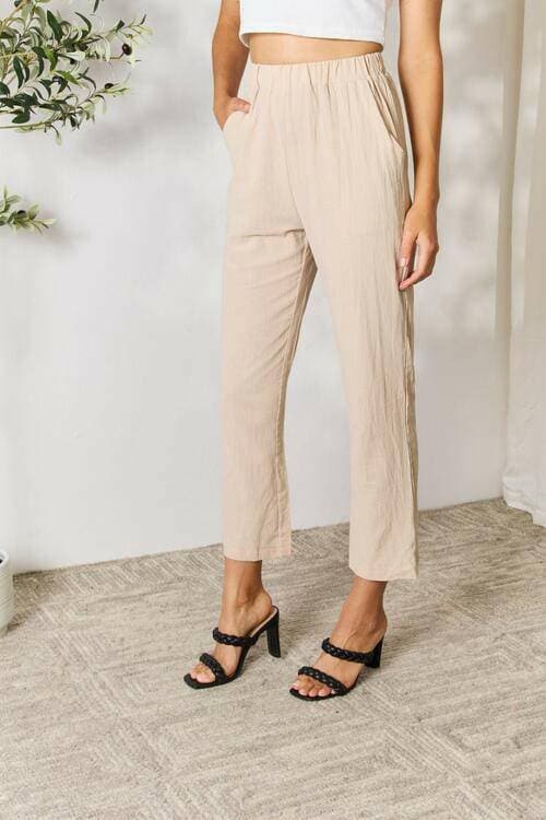 Sophisticated Pull-On Trousers with Handy Pockets - Love Salve 