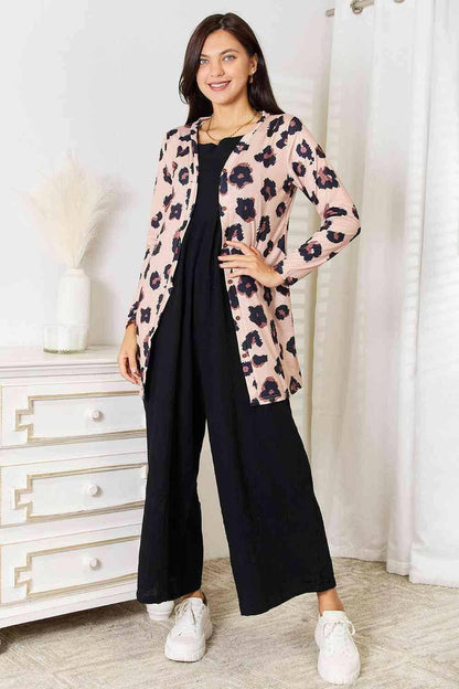 Chic Dual Allure Printed Button-Up Cardigan - Love Salve 