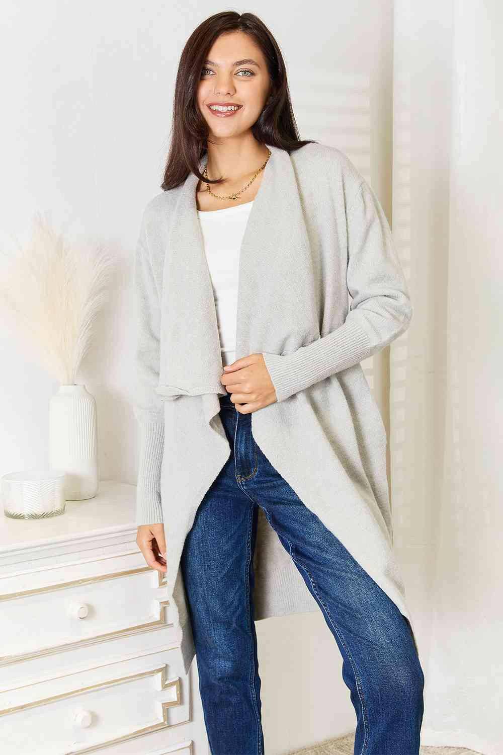 Luxurious Pocketed Duster Cardigan for Effortless Elegance - Love Salve 