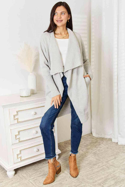 Luxurious Pocketed Duster Cardigan for Effortless Elegance - Love Salve 