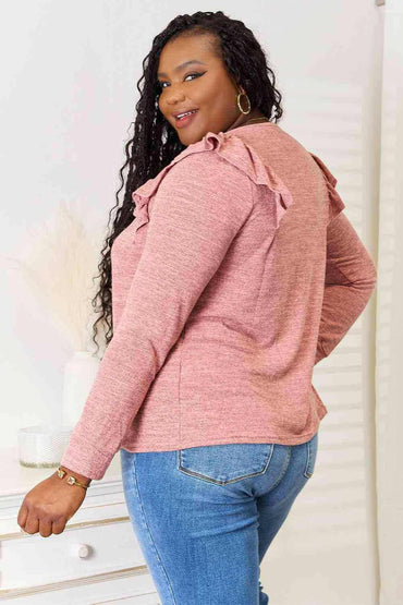 Elegant sheer blouse - ruffled accents - Love Salve 