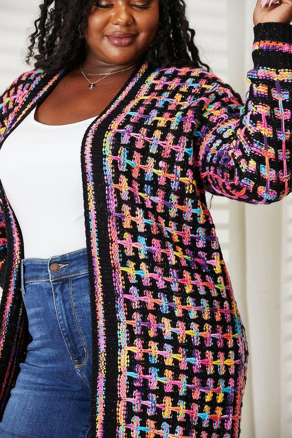 Bohemian Flair Multicolored Fringe Knit Cardigan - Love Salve 