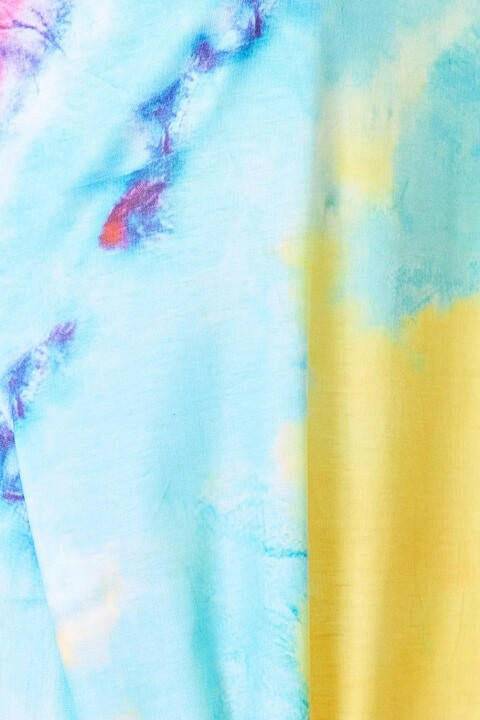 Twisted Tie-Dye V-Neck Dress with Playful Detail - Love Salve 