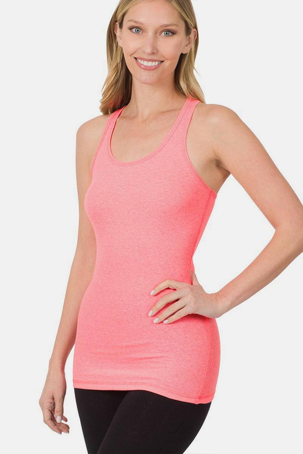 Enhance Your Look with the Zenana Stretchy Ribbed Knit Racerback Tank - Love Salve 