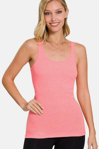 Enhance Your Look with the Zenana Stretchy Ribbed Knit Racerback Tank - Love Salve 