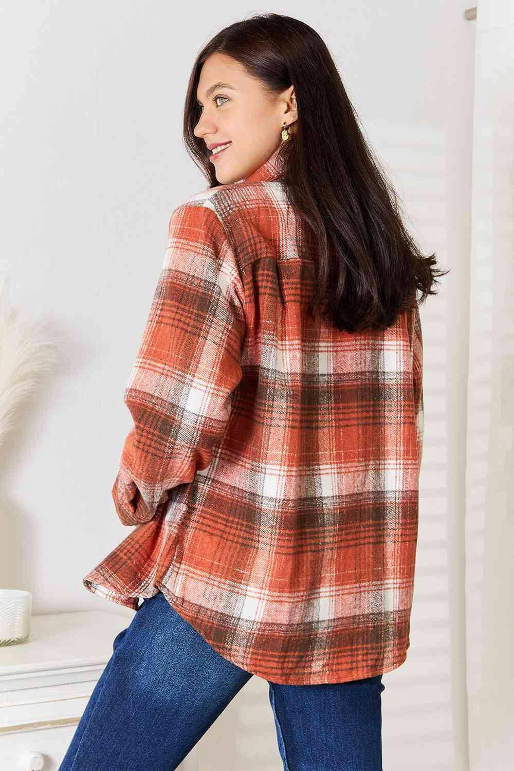 Plaid Button-Up Shirt with Contemporary Flair - Love Salve 