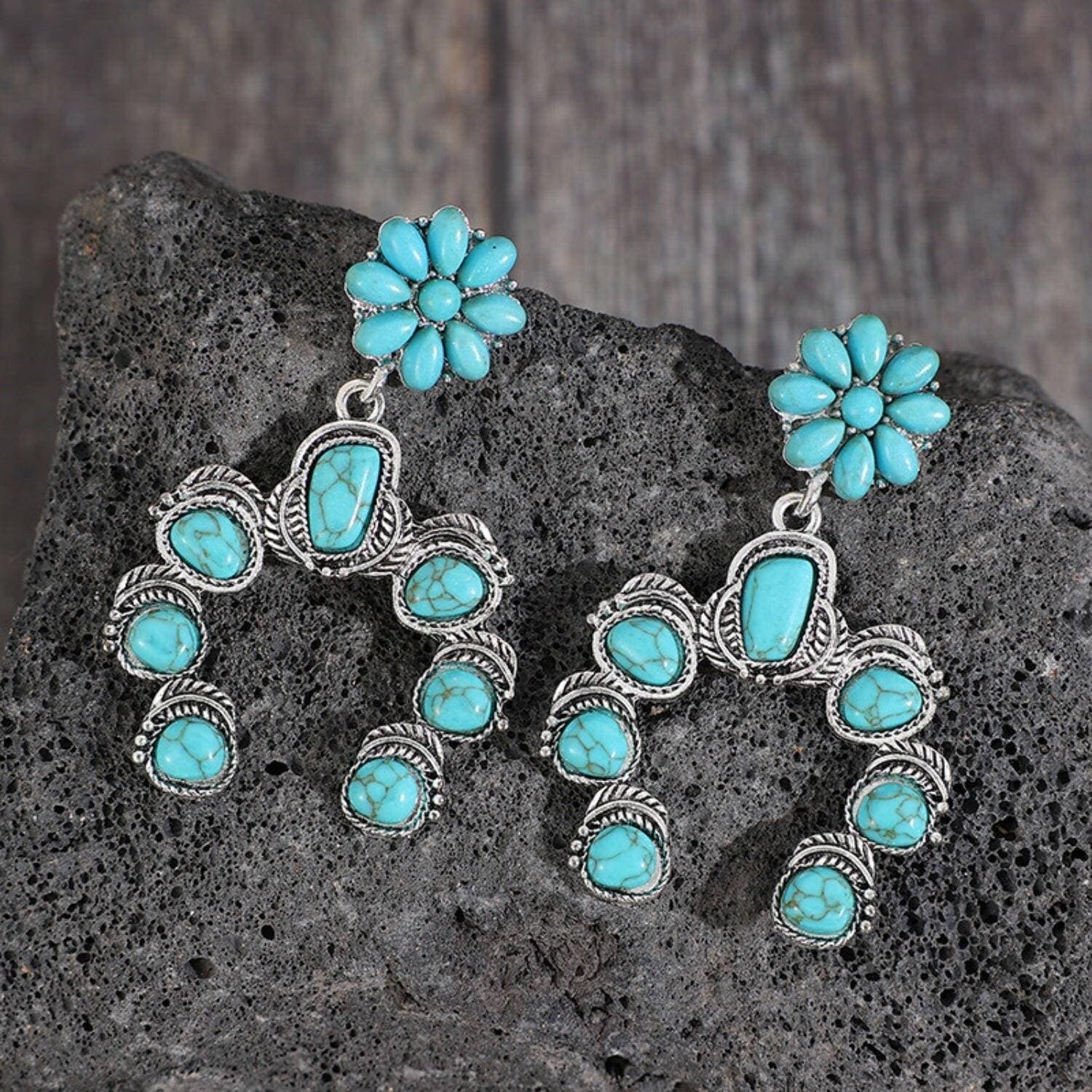 Turquoise Drop Earrings Set with Caring Instructions - Love Salve 