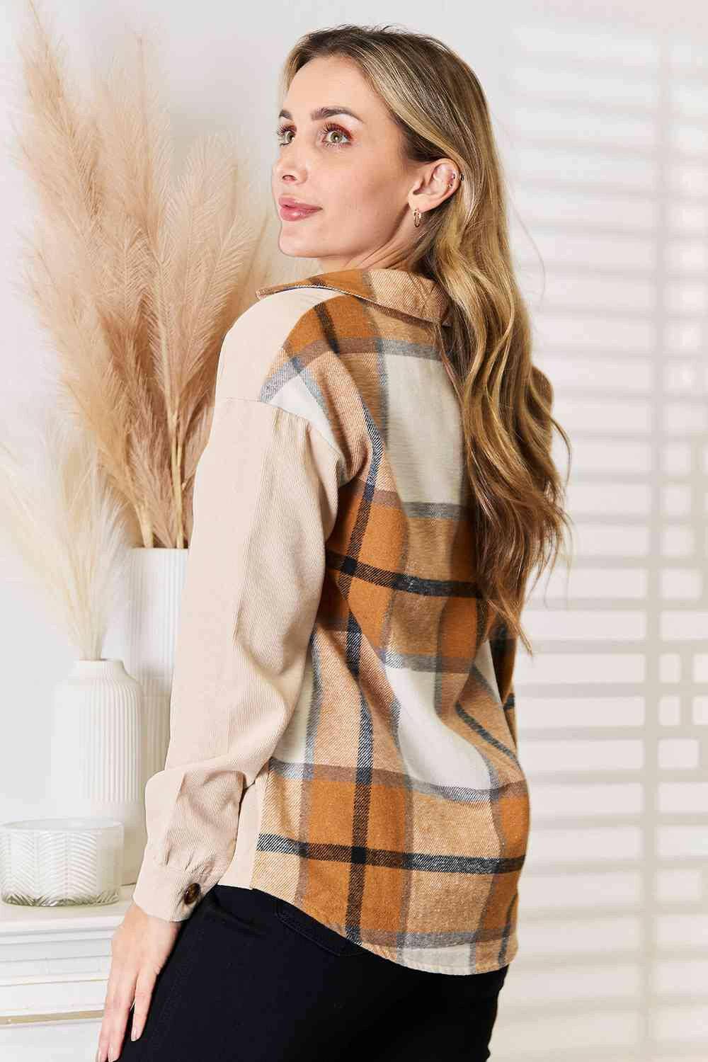 Elevate Your Casual Look with the Plaid Print Dropped Shoulder Shirt. - Love Salve 