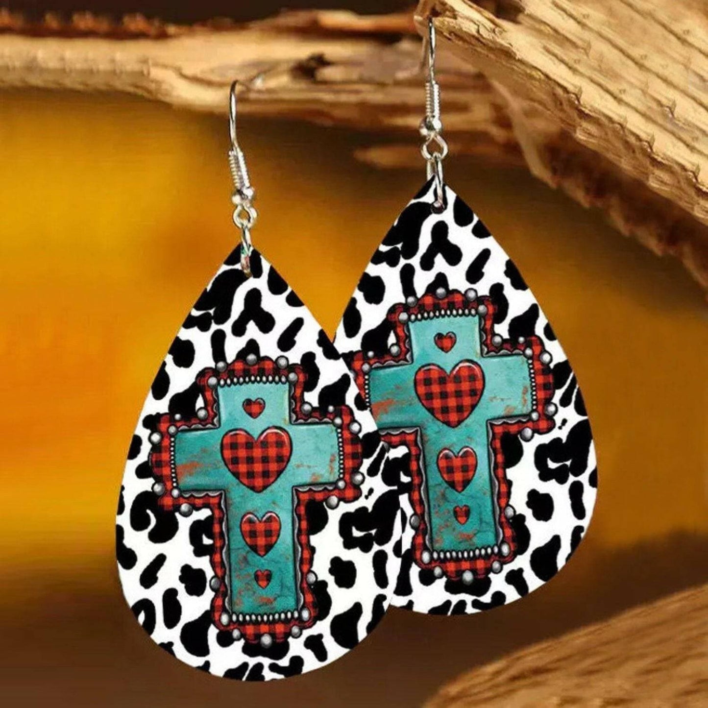 Elegant Faux Leather Teardrop Earrings with Iron Hooks - Love Salve 