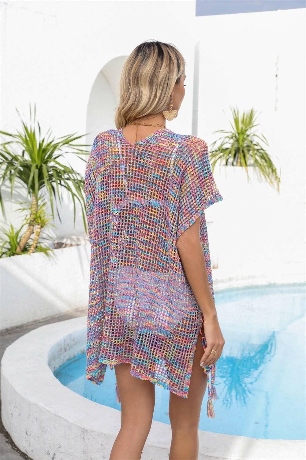 Chic Sheer V-Neck Cover-Up with Exquisite Details - Love Salve 