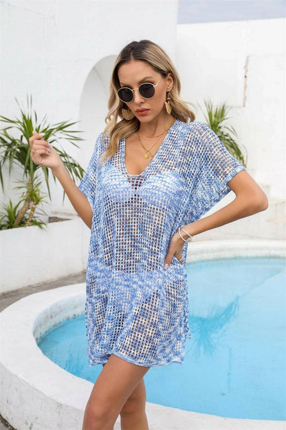 Chic Sheer V-Neck Cover-Up with Exquisite Details - Love Salve 