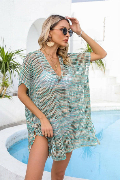 Chic Sheer V-Neck Cover-Up with Exquisite Details - Love Salve 