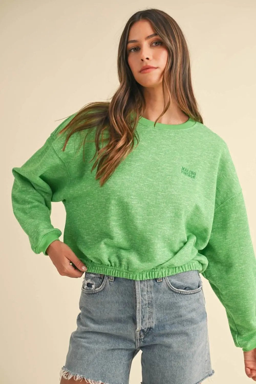 Malibu vintage crop sweatshirt - Love Salve 