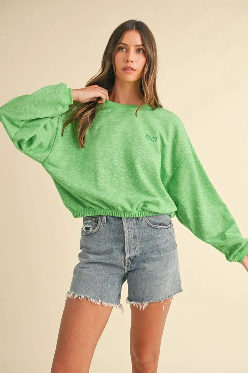 Malibu vintage crop sweatshirt - Love Salve 
