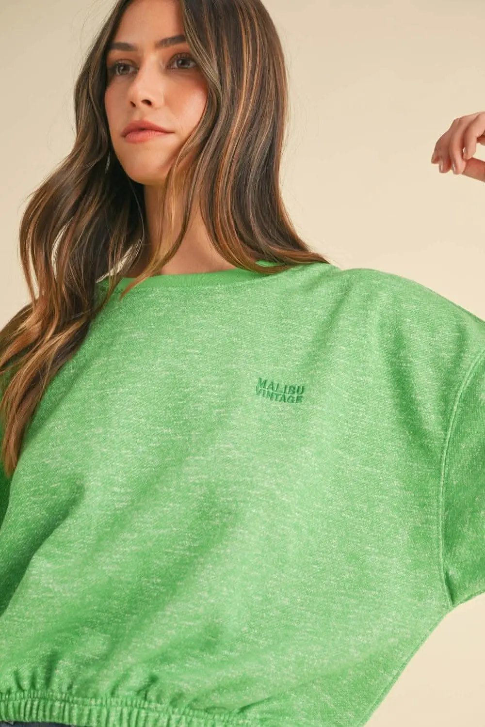 Malibu vintage crop sweatshirt - Love Salve 