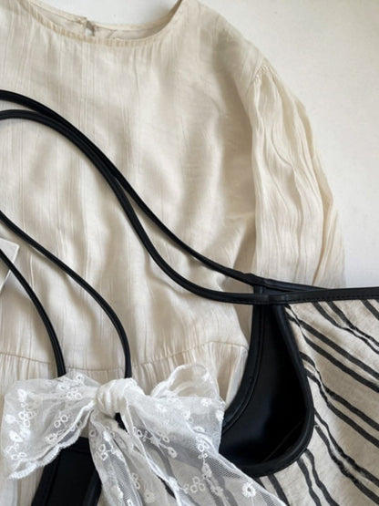 Stylish striped canvas tote bag - Love Salve 
