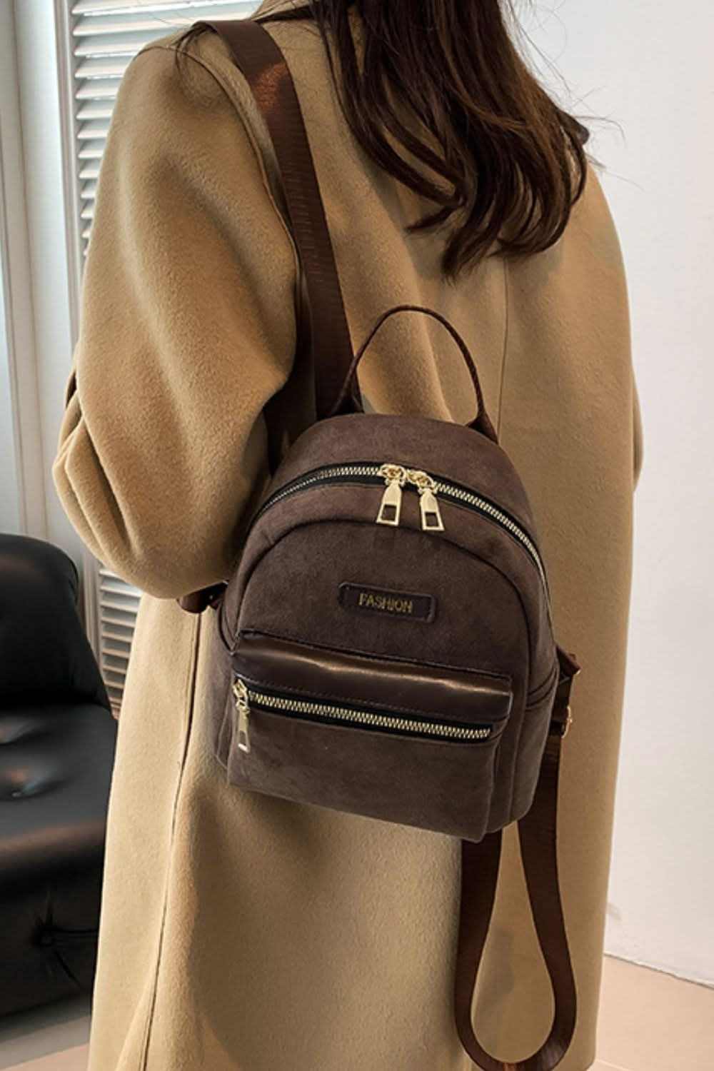 Stylish suede mini backpack - Love Salve 