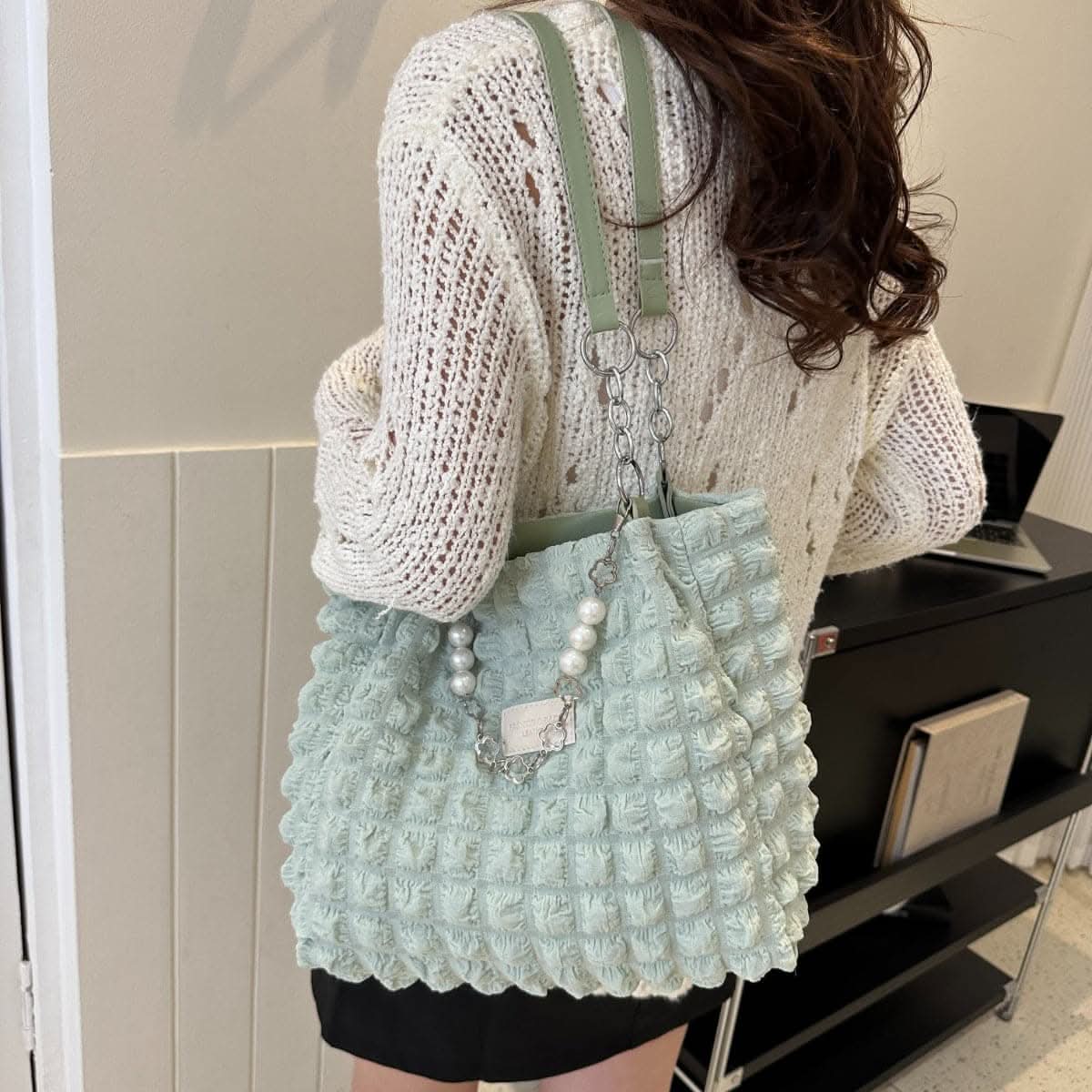 Stylish bubble tote bag - medium size - Love Salve 