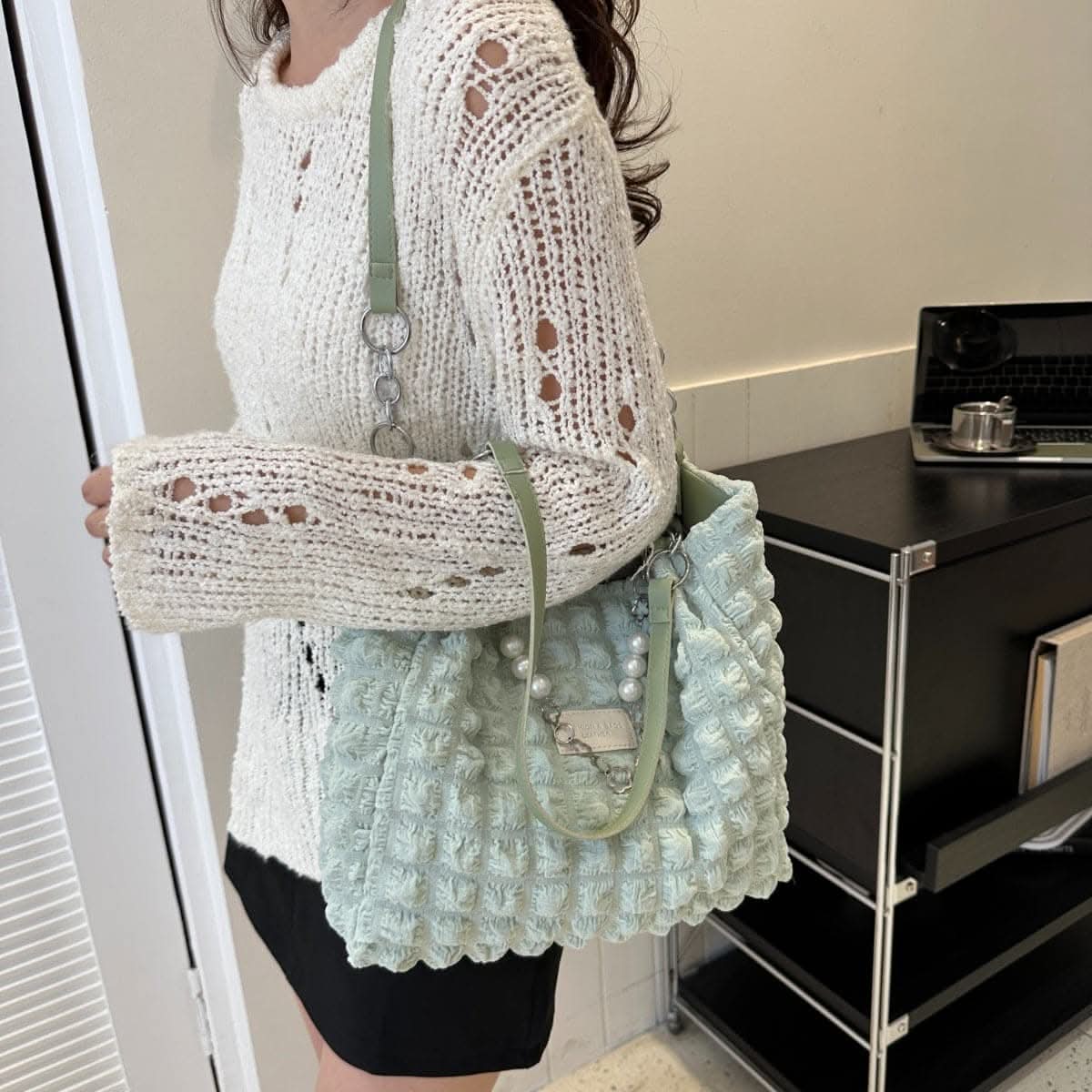 Stylish bubble tote bag - medium size - Love Salve 