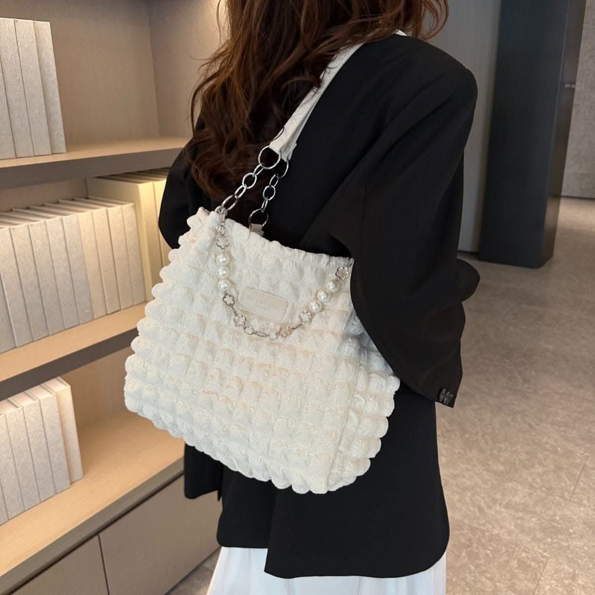 Stylish bubble tote bag - medium size - Love Salve 
