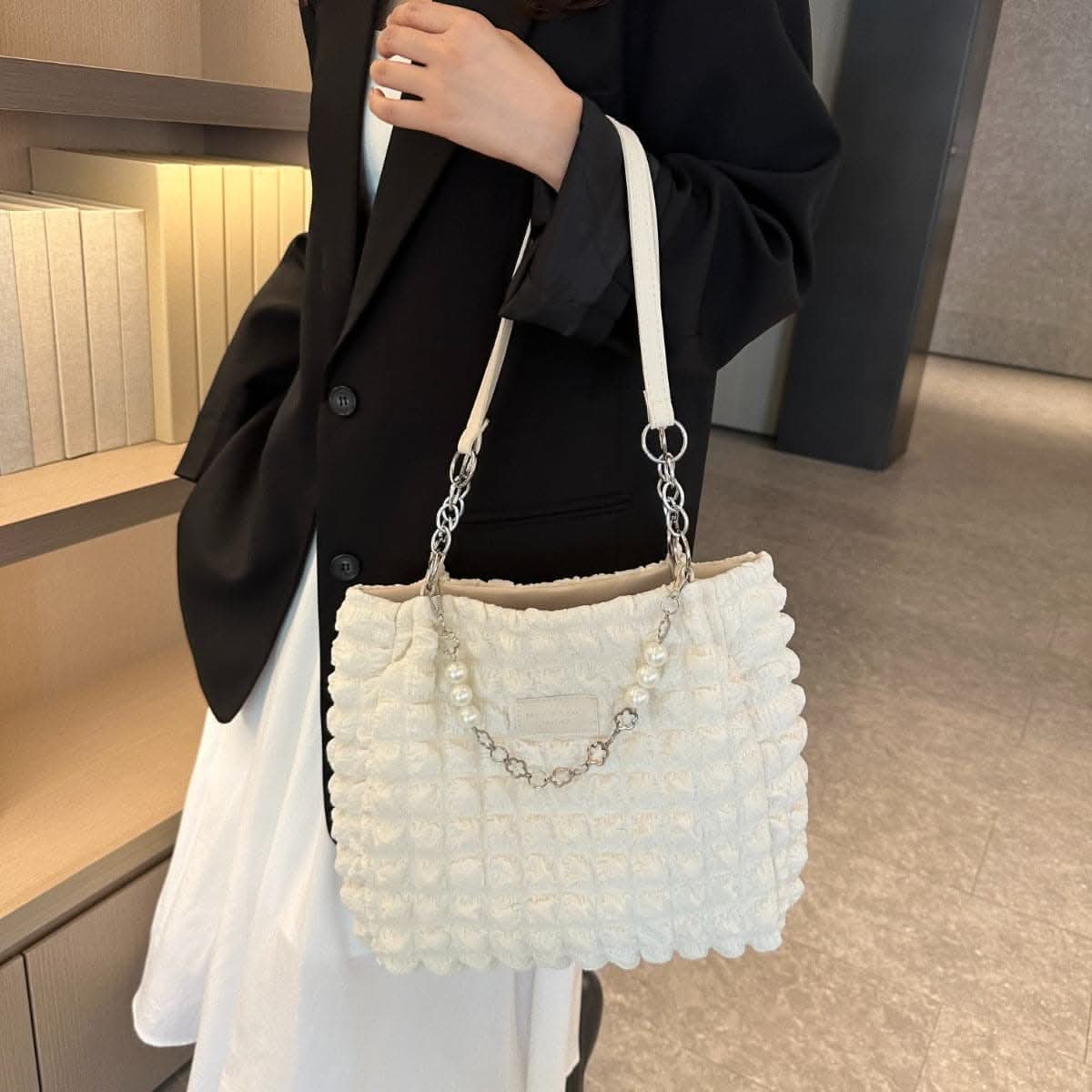 Stylish bubble tote bag - medium size - Love Salve 
