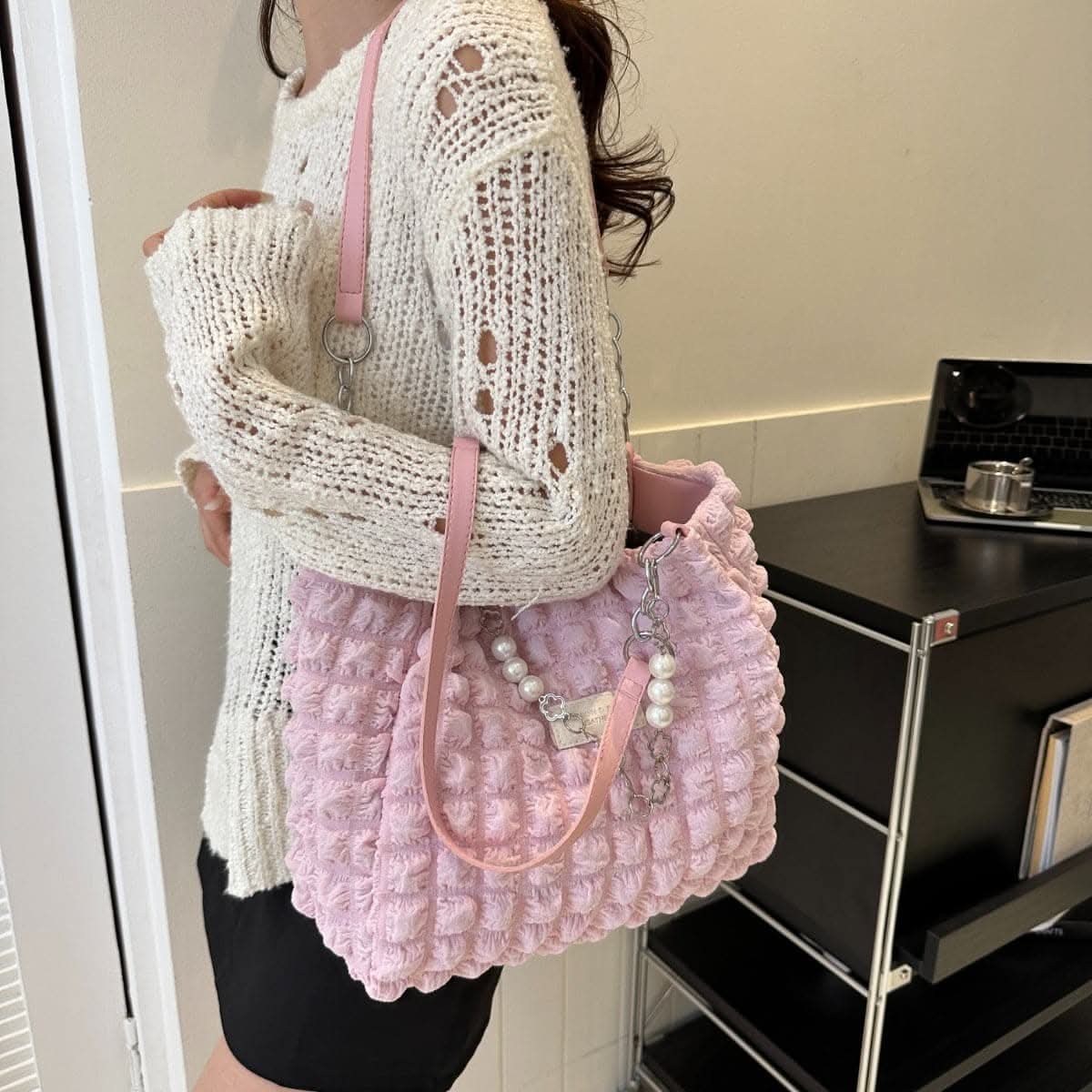 Stylish bubble tote bag - medium size - Love Salve 
