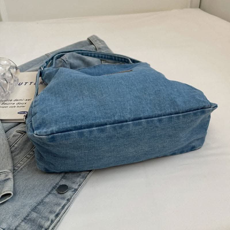 Denim shoulder bag - adjustable straps - Love Salve 