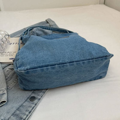 Denim shoulder bag - adjustable straps - Love Salve 