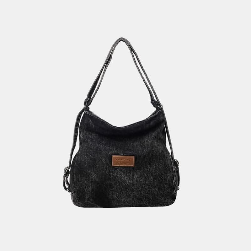 Denim shoulder bag - adjustable straps - Love Salve 