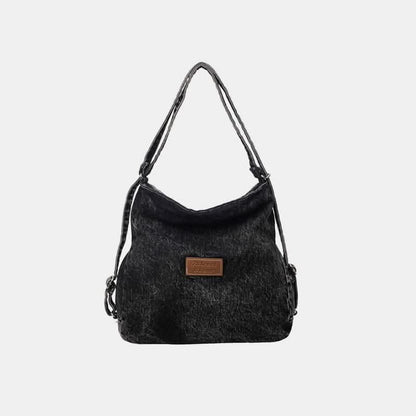 Denim shoulder bag - adjustable straps - Love Salve 