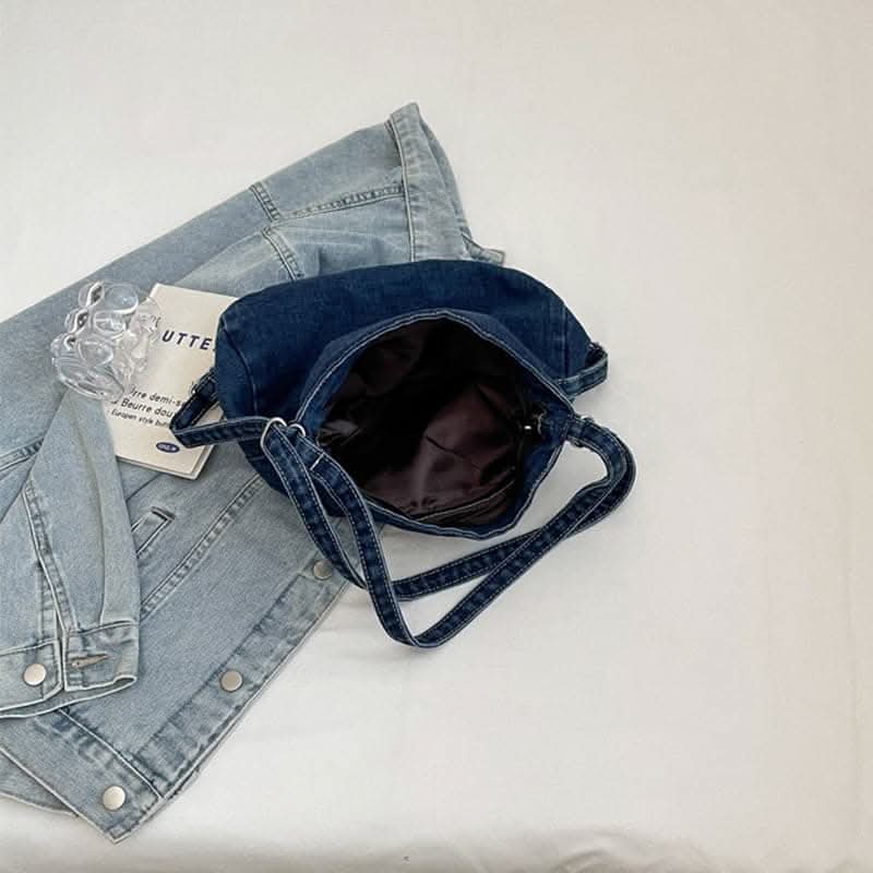 Denim shoulder bag - adjustable straps - Love Salve 