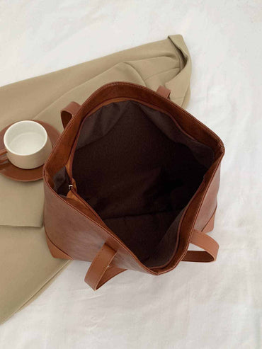 Chic pu leather medium tote bag - Love Salve 