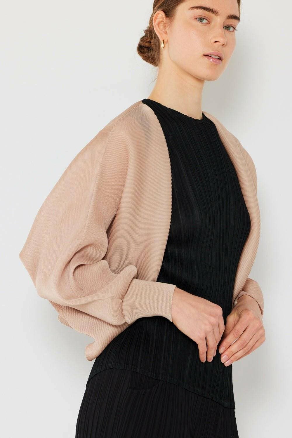 Elevate Your Style with the Swirl Ribbed Puff Sleeve Bolero Cardigan - Love Salve 