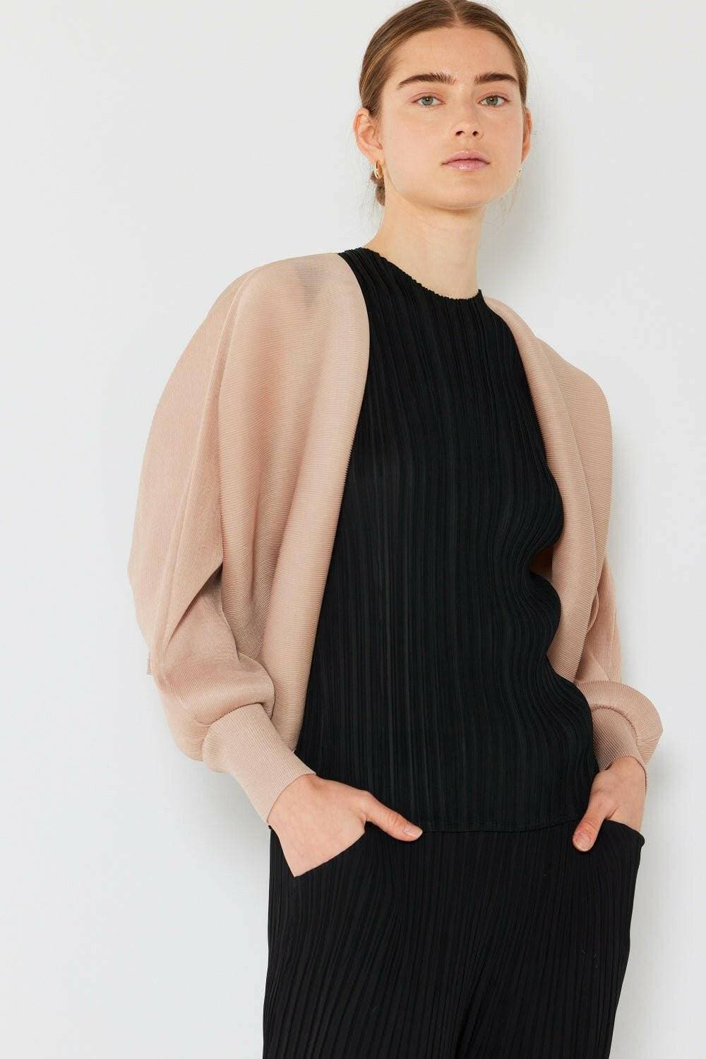 Elevate Your Style with the Swirl Ribbed Puff Sleeve Bolero Cardigan - Love Salve 