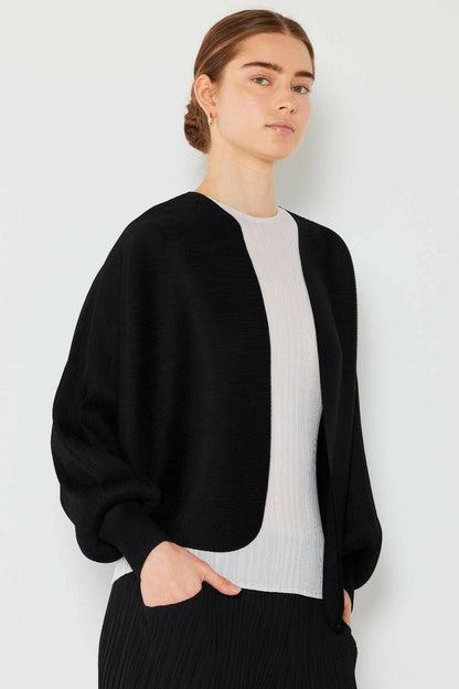 Elevate Your Style with the Swirl Ribbed Puff Sleeve Bolero Cardigan - Love Salve 