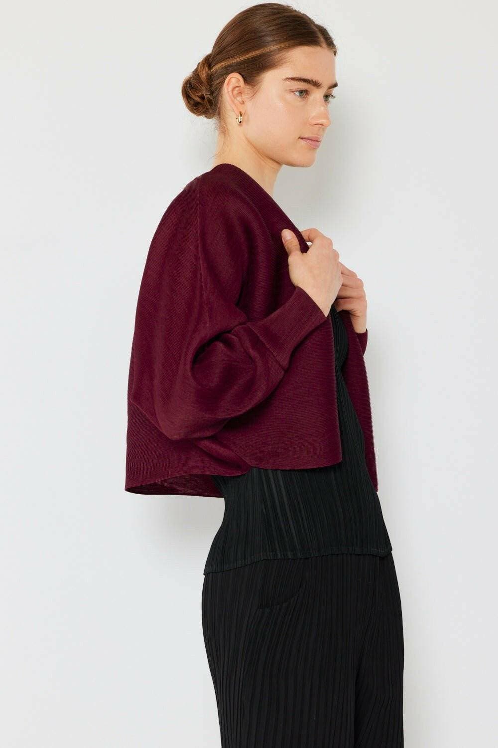 Elevate Your Style with the Swirl Ribbed Puff Sleeve Bolero Cardigan - Love Salve 