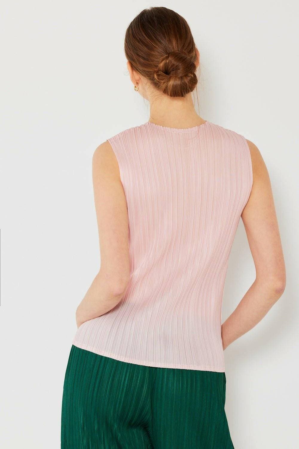 Elegant Pleated Crewneck Tank - Versatile Sophistication - Love Salve 