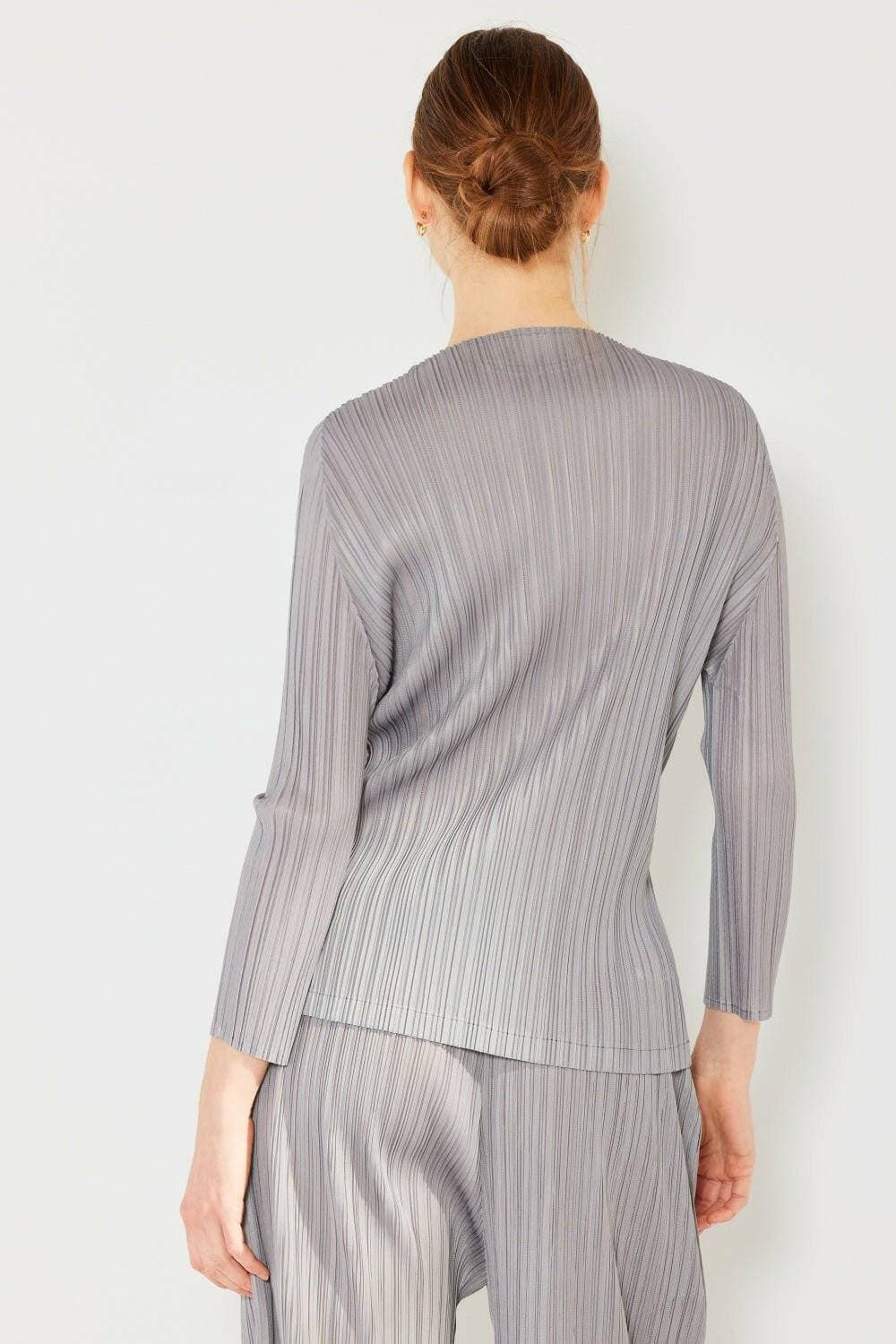 Sophisticated Boatneck Pleated Top with Long Sleeves for Effortless Elegance - Love Salve 