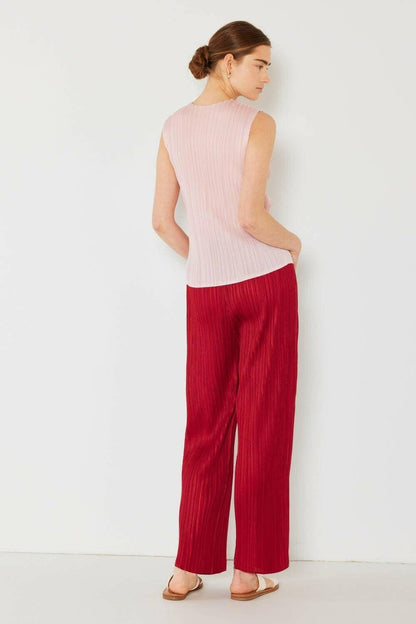 Elegant Pleated Straight-Leg Pants with Elastic Waist - Love Salve 