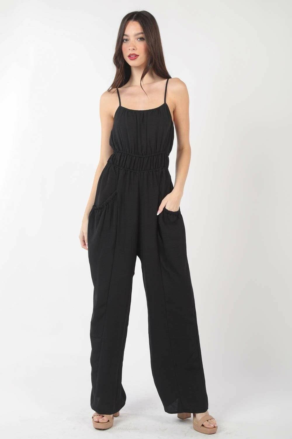 Radiant Sophistication Pintuck Detail Jumpsuit ✨Upgrade Your Style with Radiant Sophistication
 Indulge in the elegance of our Radiant Sophistication Pintuck Detail Jumpsuit, a must-have fashion piece that exudes Love Salve Radiant Sophistication Pintuck Detail Jumpsuit ✨