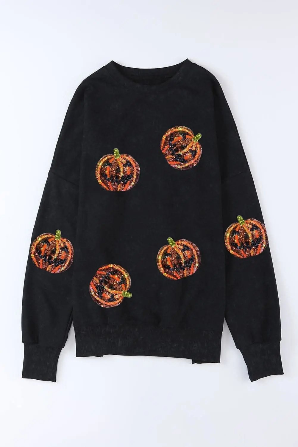 Sequin pumpkin oversized sweatshirt - Love Salve 