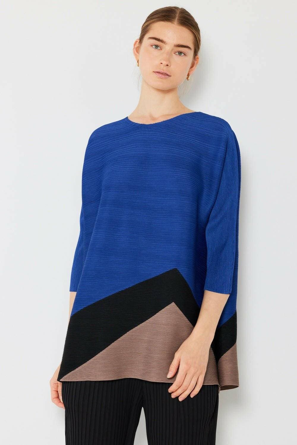 Colorful Ribbed Pleated Top with Unique Design - Love Salve 