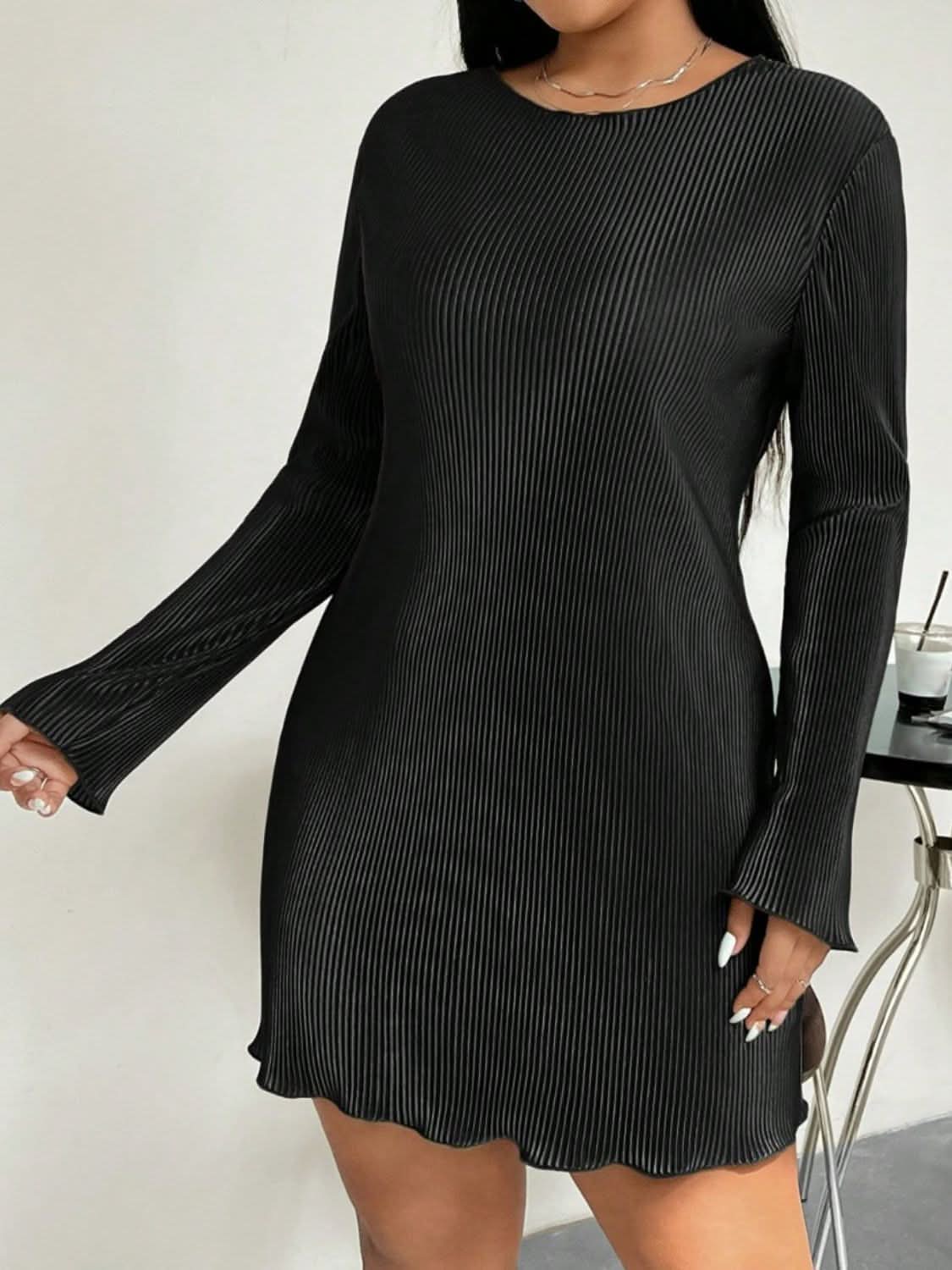 Chic Plus Size Long Sleeve Dress for Effortless Elegance 