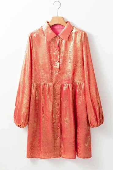 Shimmering metallic mini dress - Love Salve 