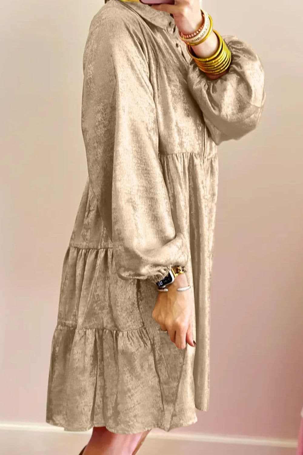 Shimmering metallic mini dress - Love Salve 