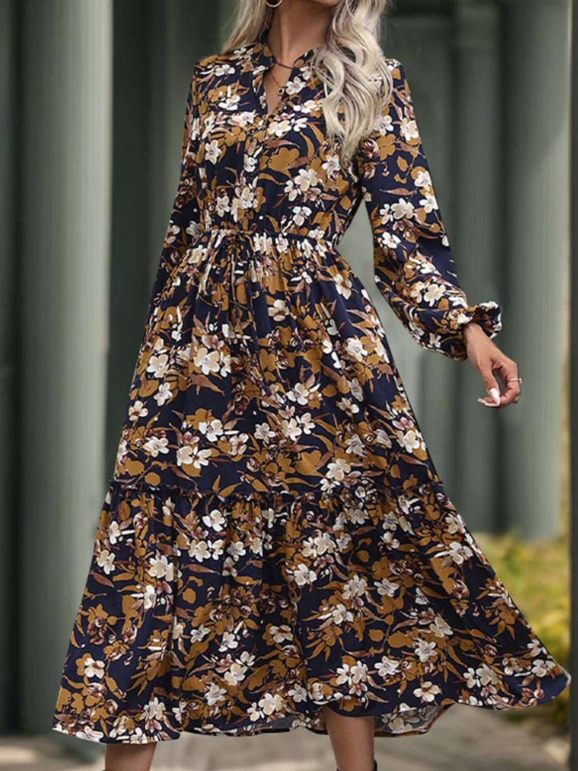 Chic Perfee notched midi dress - Love Salve 
