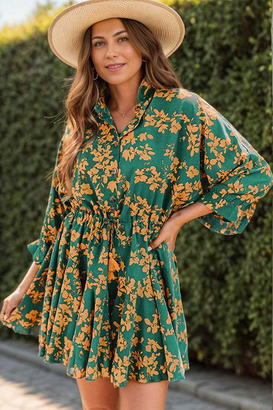 Chic three-quarter sleeve mini dress - Love Salve 
