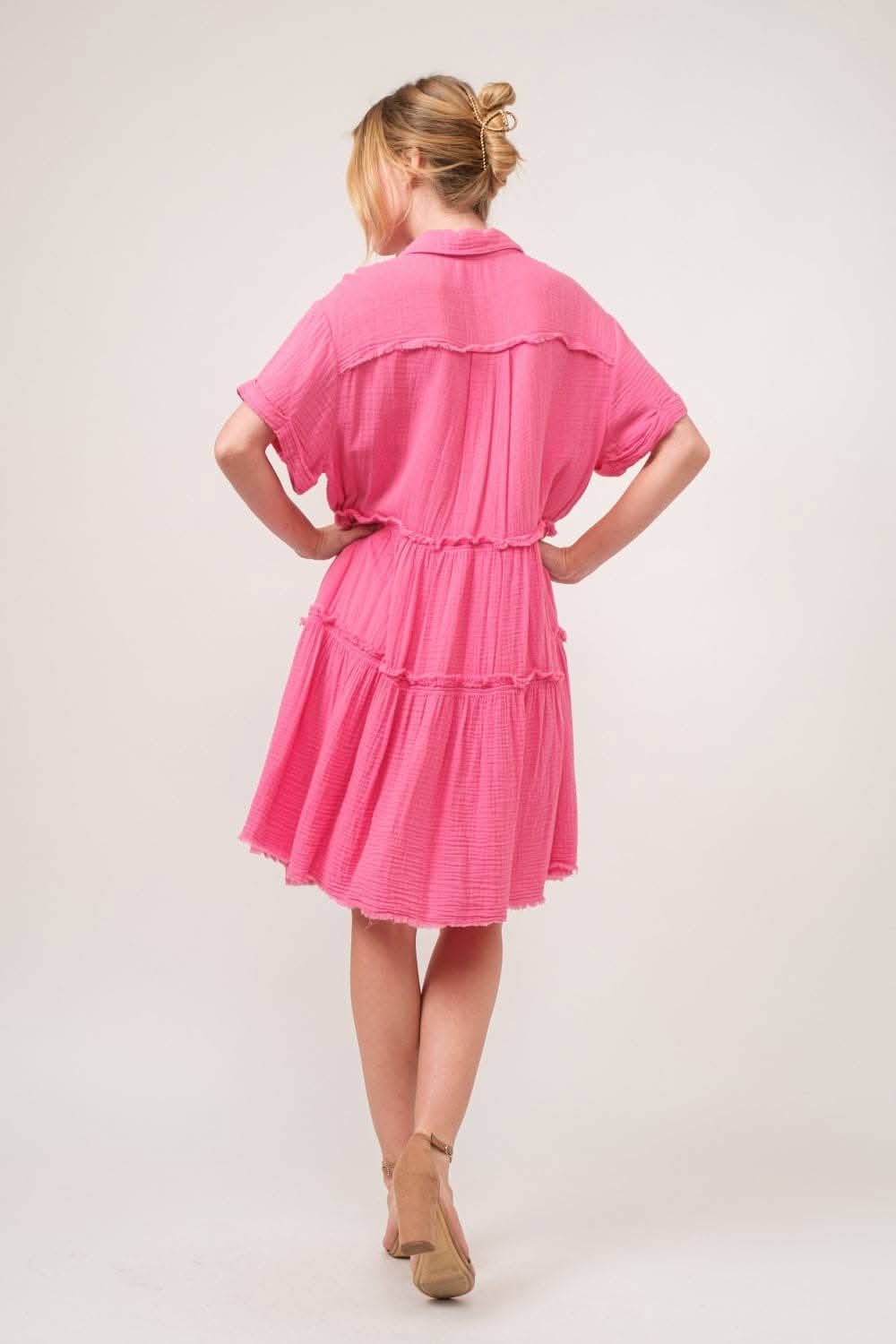 Chic Tiered Shirt Dress by And The Why for Effortless Style - Love Salve 