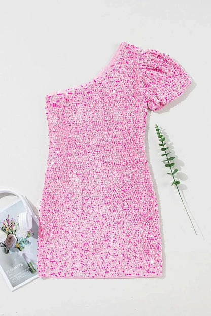 Glamorous sequin one-shoulder dress - Love Salve 