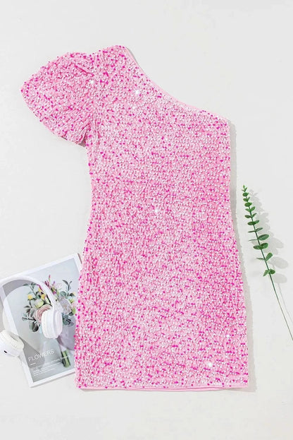 Glamorous sequin one-shoulder dress - Love Salve 